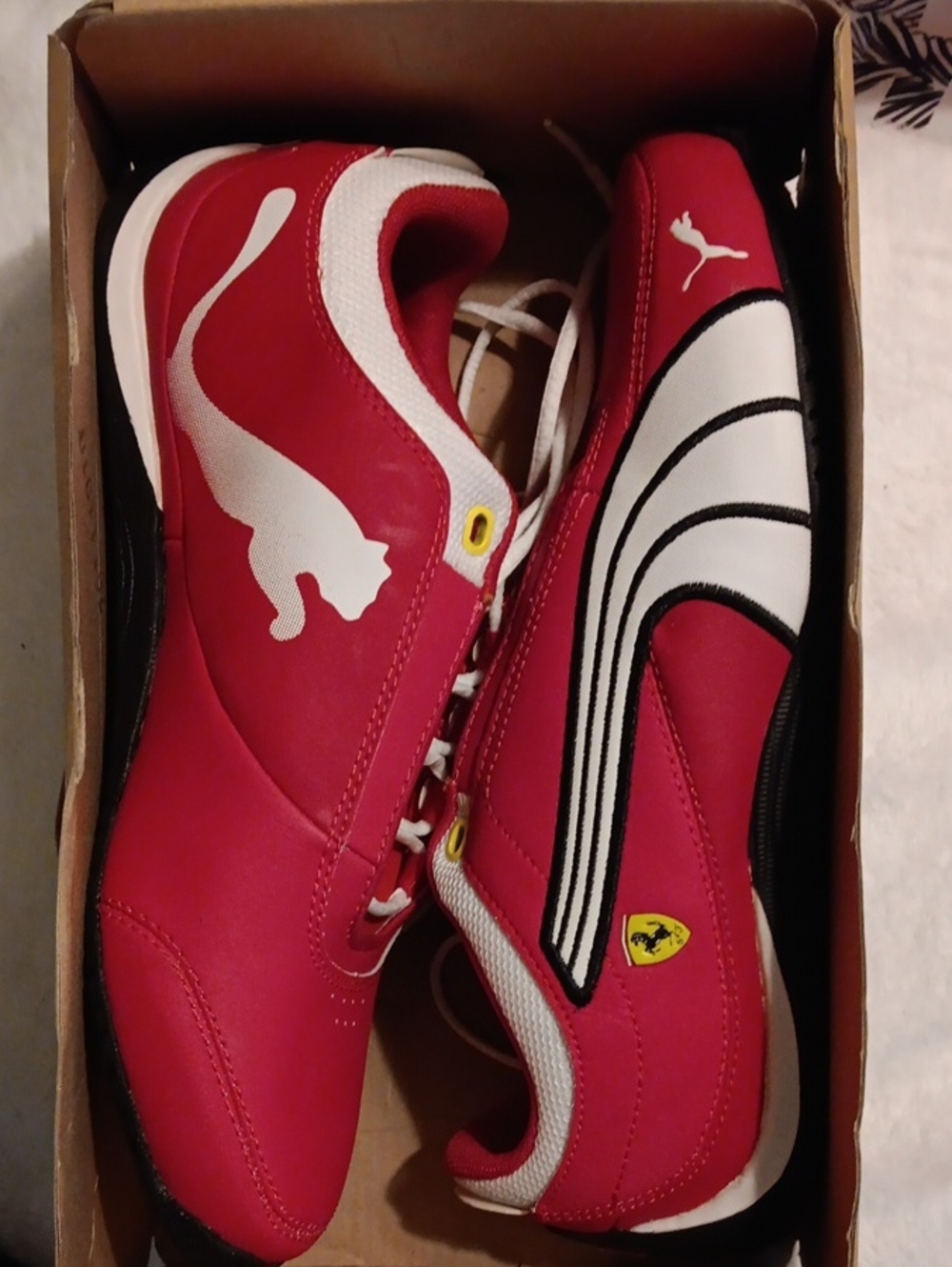Puma Red Ferrari Shoes And Cap